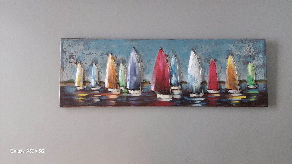 Zeilbootjes in 3D, Ophalen, Metaal, 30 cm, 90 cm