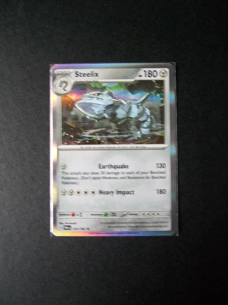 2103: Nieuwe Pokemonkaart Holo Rare STEELIX HP 180 (125/182), Verzenden, Nieuw, Losse kaart, Foil
