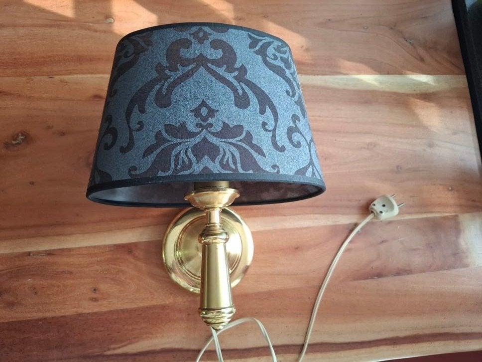 Antieke goudkleurige wandlamp van Herda, Met snoer/stekker, Ophalen of Verzenden, Zo goed als nieuw, Metaal