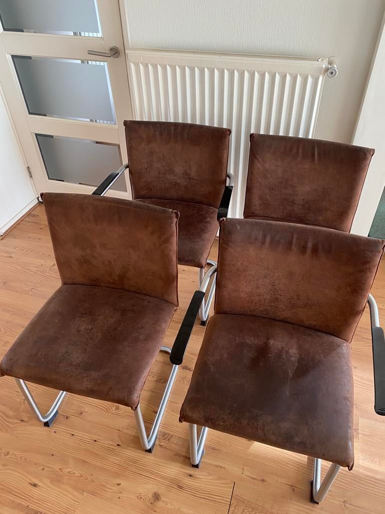 Eetkamer stoelen Jess, Ophalen, Gebruikt, Bruin, Leer