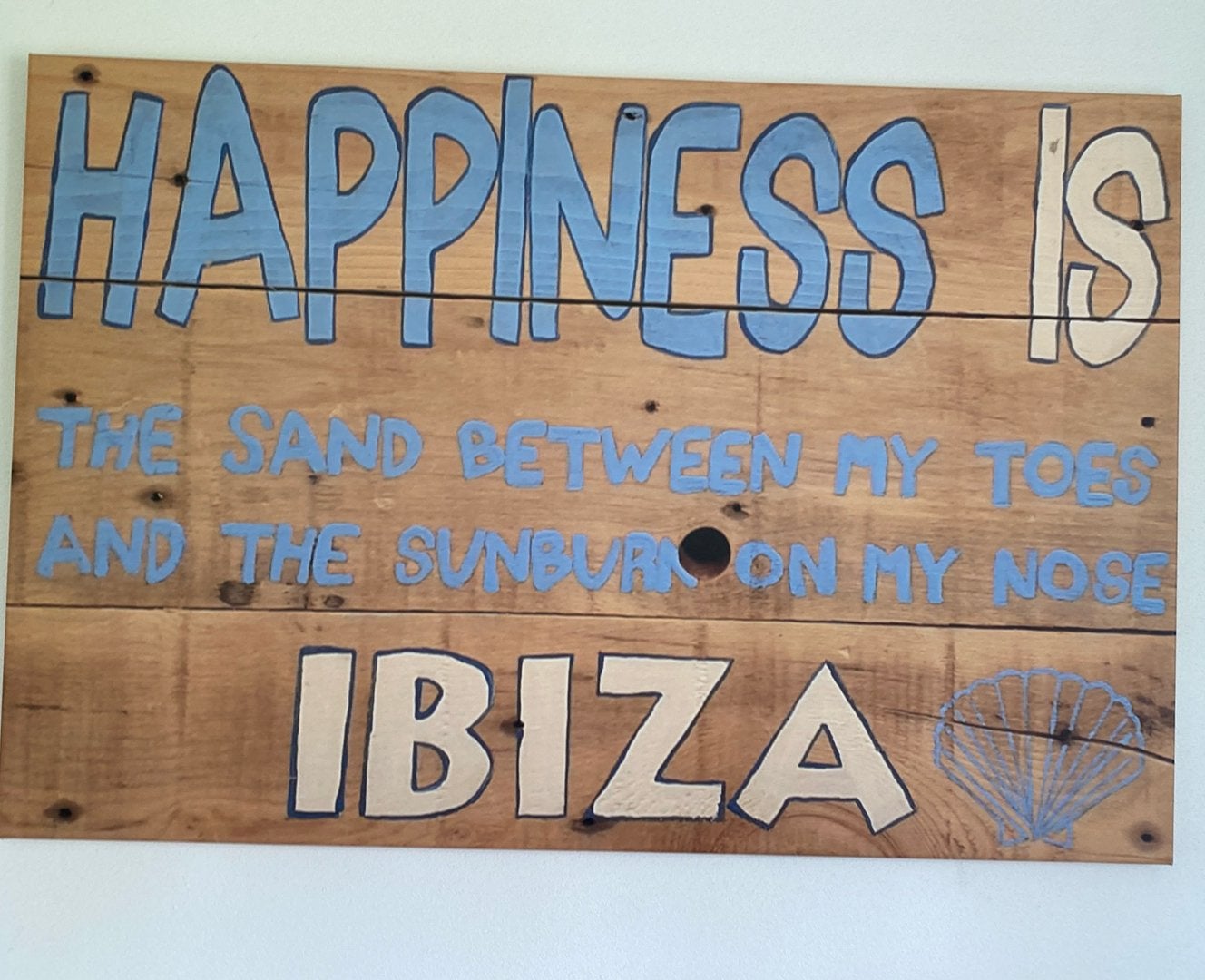 Canvas poster op hout Ibiza Strand, Ophalen, Zo goed als nieuw