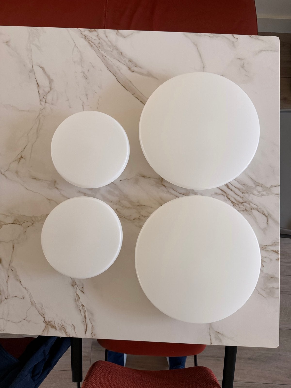 4 IKEA STOFTMOLN Plafondlampen - 2x klein, 2x groot, Modern, LED, Ophalen of Verzenden, Zo goed als nieuw