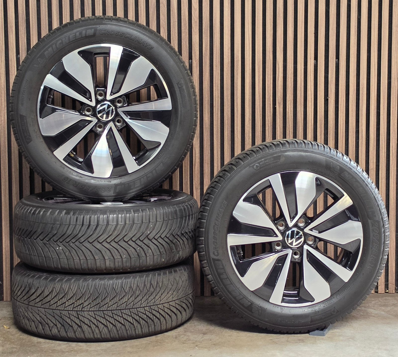 ZGAN 16" Orig Volkswagen Golf Zürich Velgen+Banden 5x112 Eos, Gebruikt, 16 inch, Banden en Velgen, 205 mm