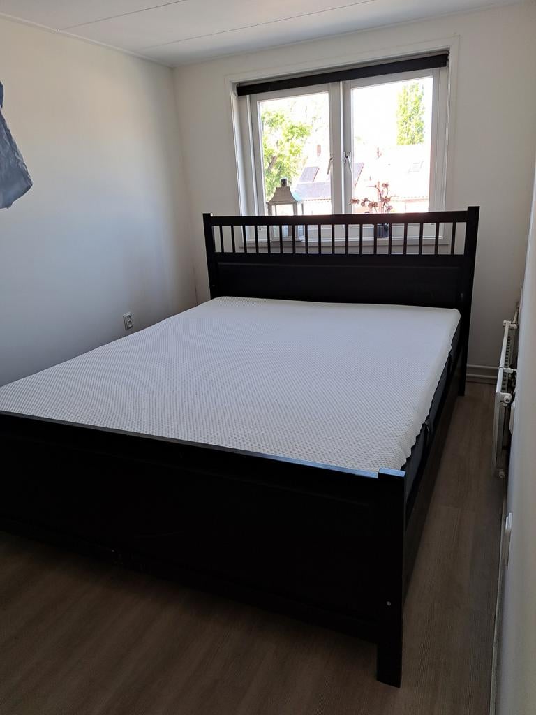 Tweepersoonsbed met matras - 228x191 cm, Ophalen, Gebruikt, Tweepersoons, Overige maten