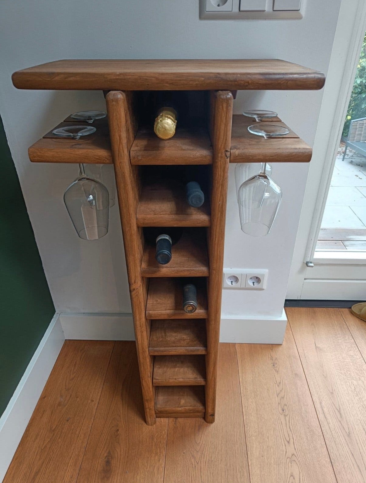 Wijnrekje van hout, Huis en Inrichting, Ophalen, Zo goed als nieuw, Hout, Minder dan 5 flessen