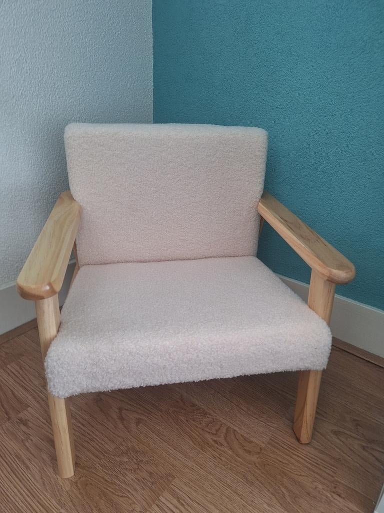 Nieuwe Kinderstoel teddy stof crème vanaf 18 maanden/5 jaa, Ophalen, Nieuw, Stoel(en)