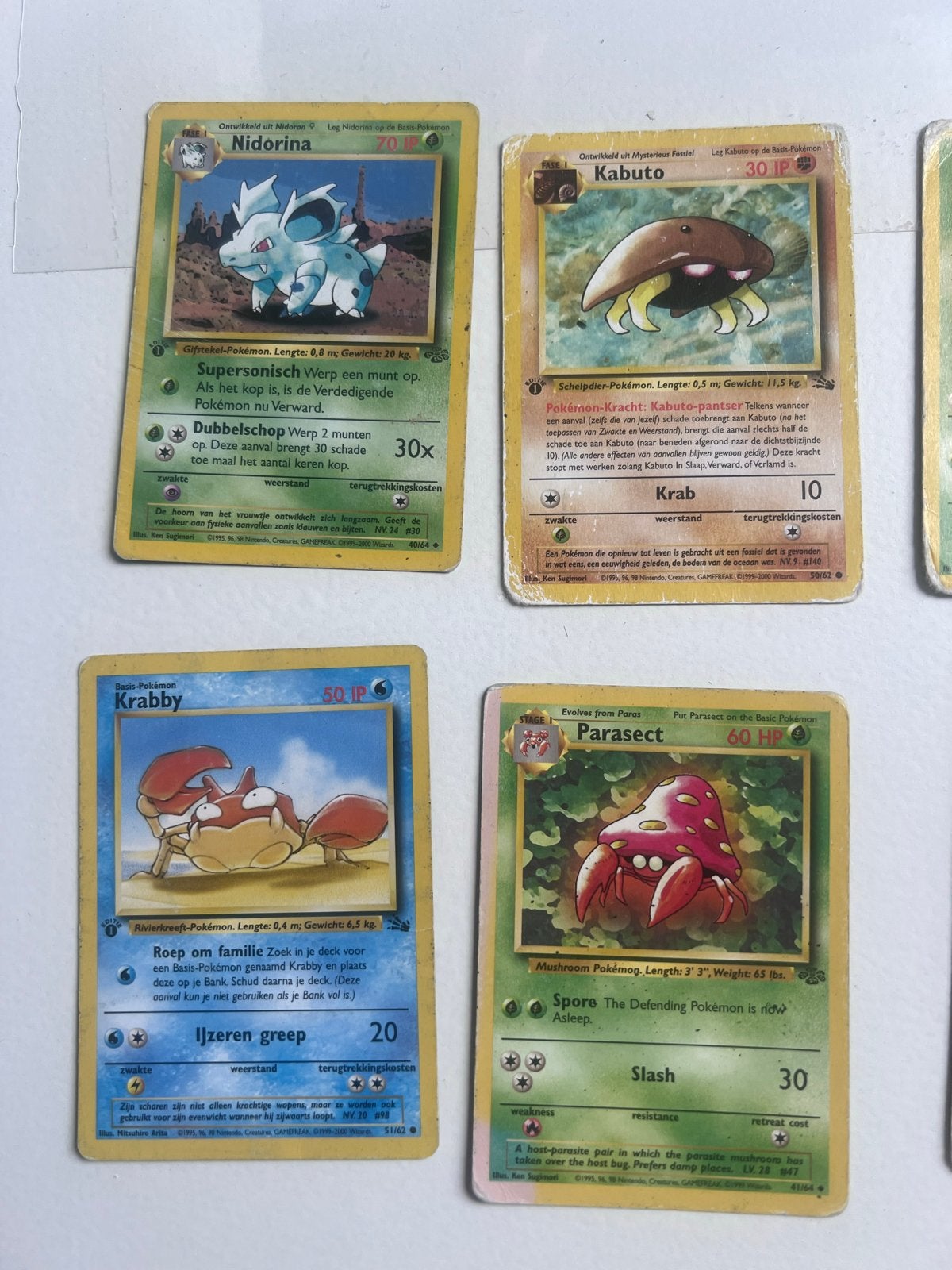 Pokémon Kaarten 1999-2000 met 3 First Edition, Ophalen of Verzenden, Gebruikt, Meerdere kaarten