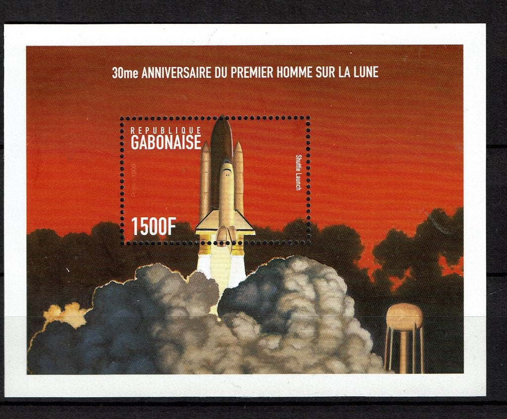 GABON 1999 PF BLOK RUIMTEVAART SPACE SHUTTLE, Ophalen of Verzenden, Postfris, Overige thema's
