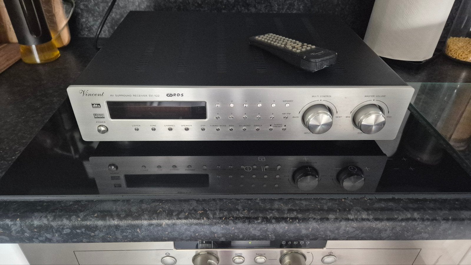 Vincent SV-122 AV Surround Receiver met afstandsbediening, Overige merken, Ophalen of Verzenden, 120 watt of meer, Gebruikt