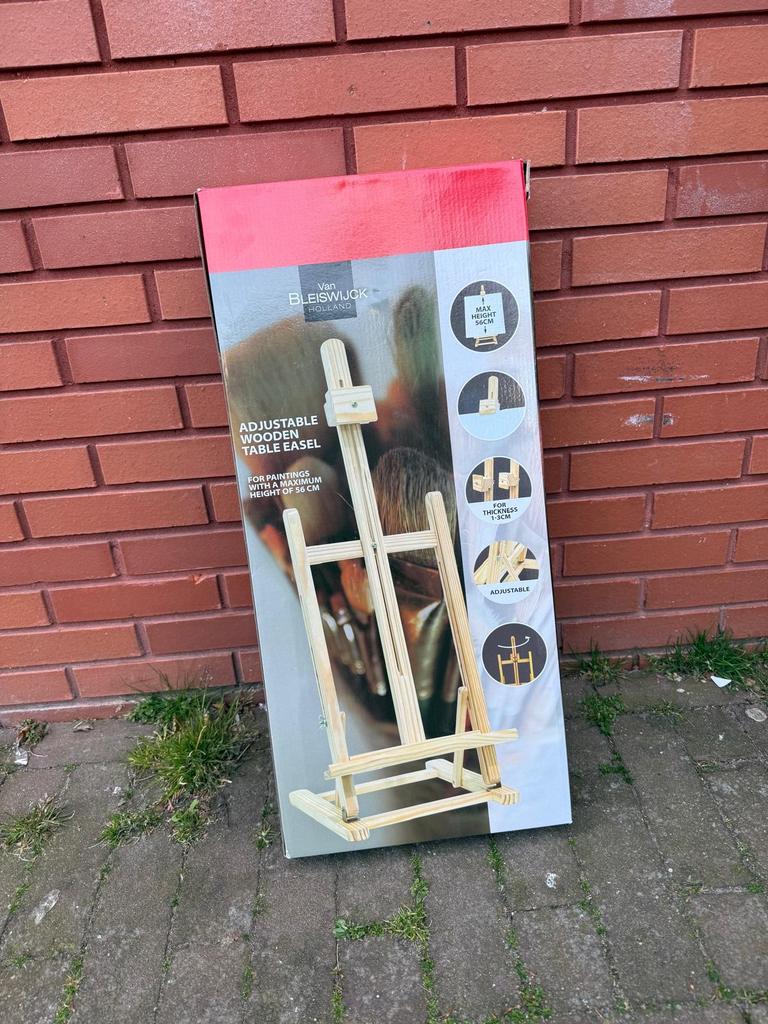 Nieuwe Van Bleiswijck Houten Tafelschildersezel, Hobby en Vrije tijd, Schilderen, Ophalen, Nieuw, Ezel