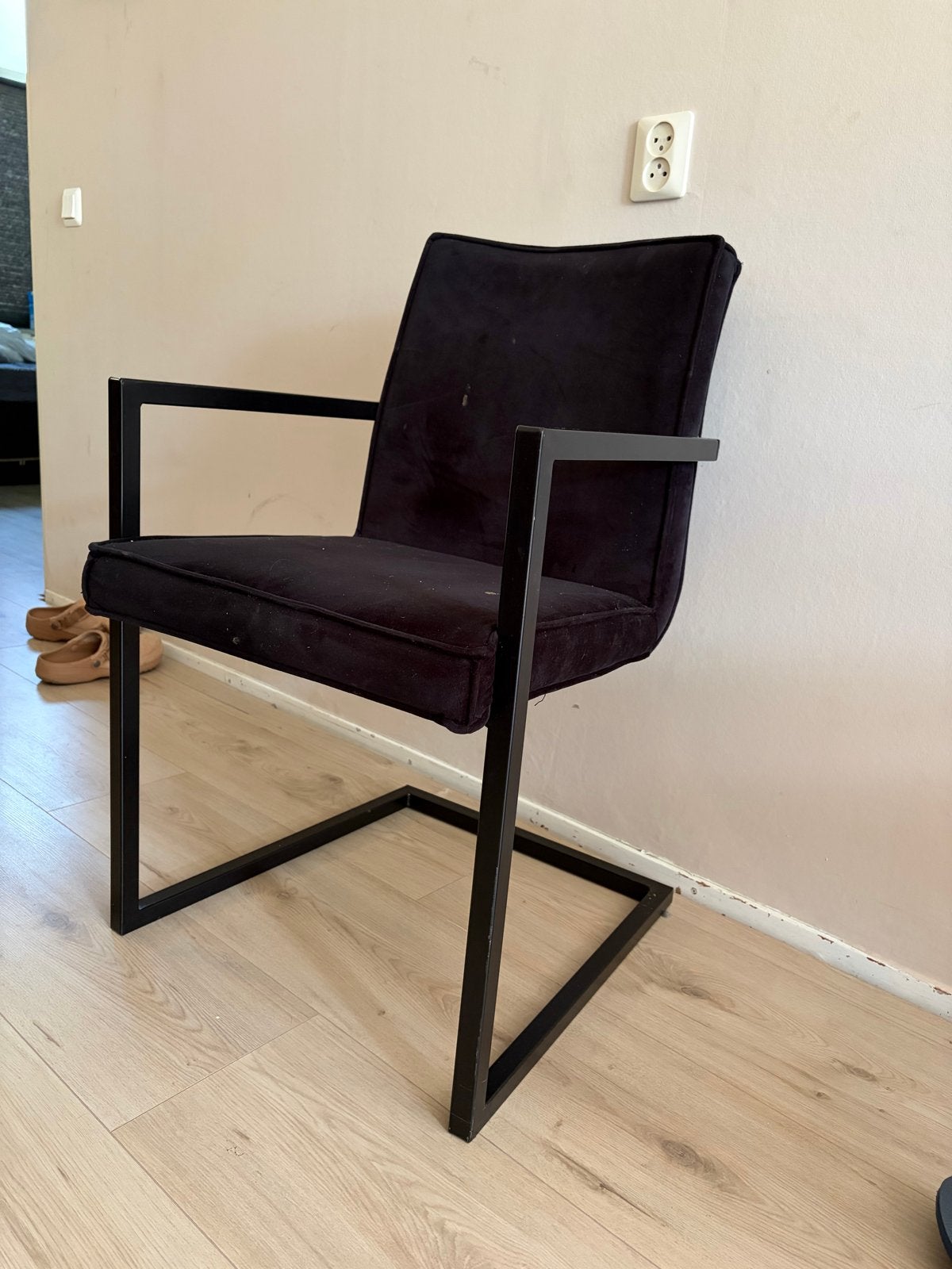 Eetkamerset: Tafel (200x100 cm) met 4 stoelen, Huis en Inrichting, Tafels | Eettafels, Ophalen, Gebruikt, 50 tot 100 cm, 150 tot 200 cm