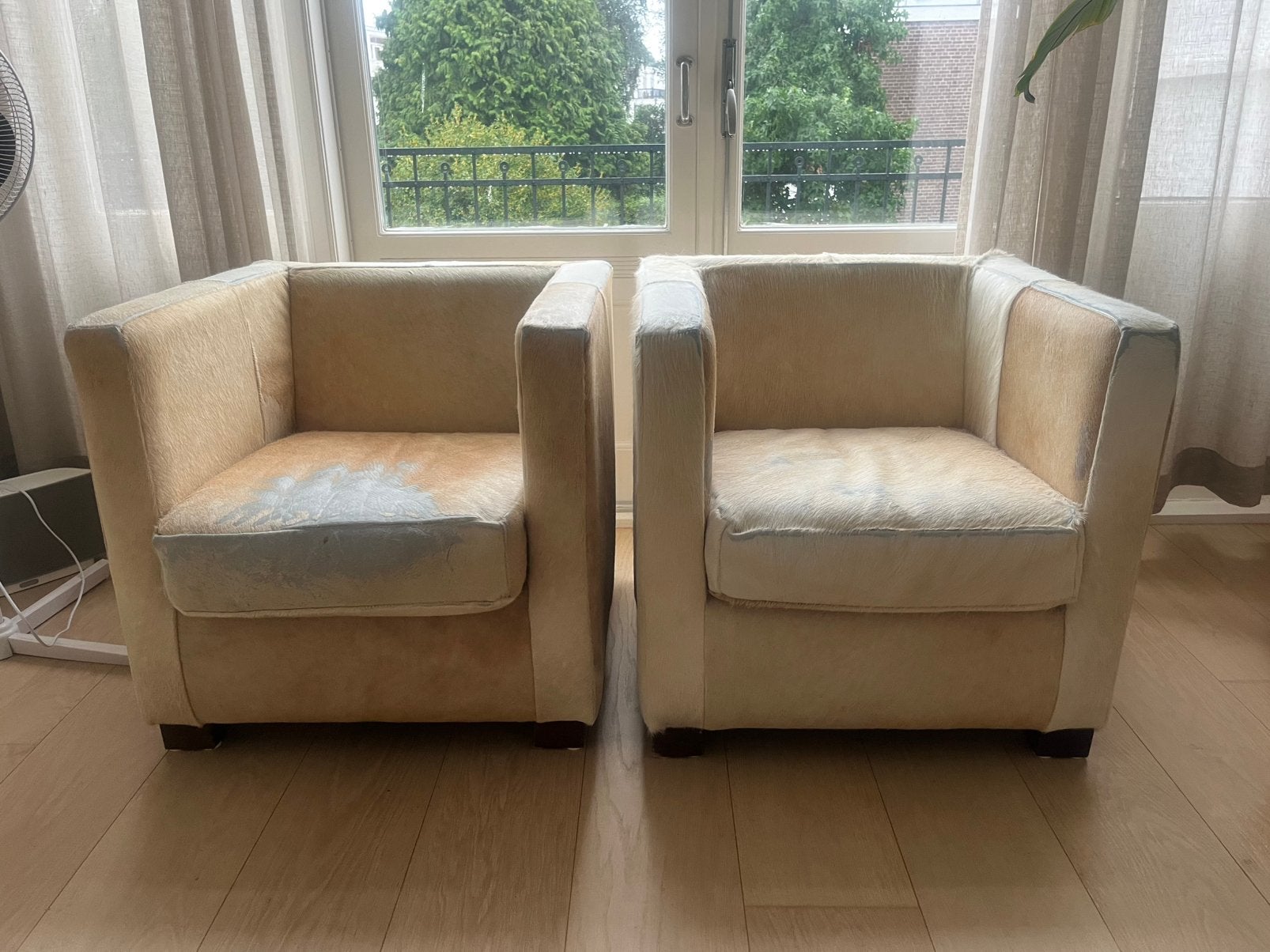 Koeien huid, Huis en Inrichting, Fauteuils, Ophalen, Zo goed als nieuw, 75 tot 100 cm, 50 tot 75 cm