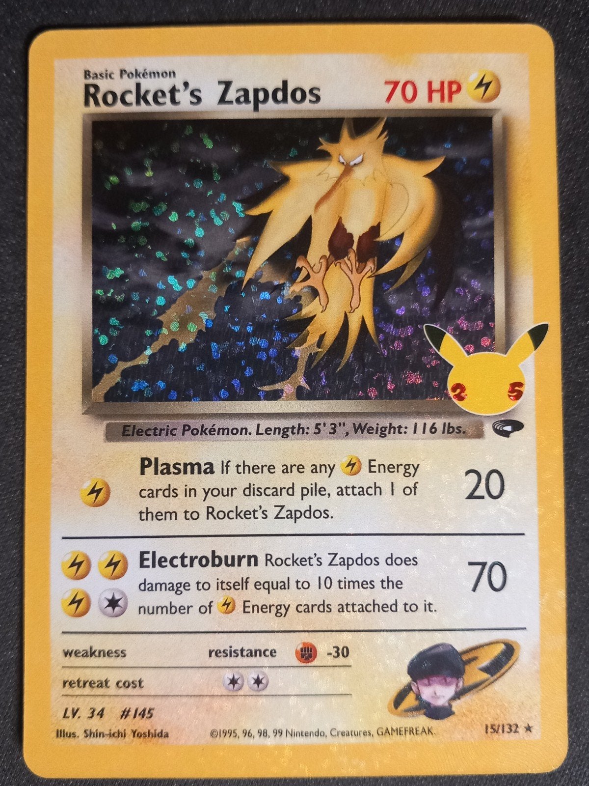 Pokemon Rocket's Zapdos Celebrations Classic Collection NM, Verzenden, Zo goed als nieuw, Losse kaart, Foil
