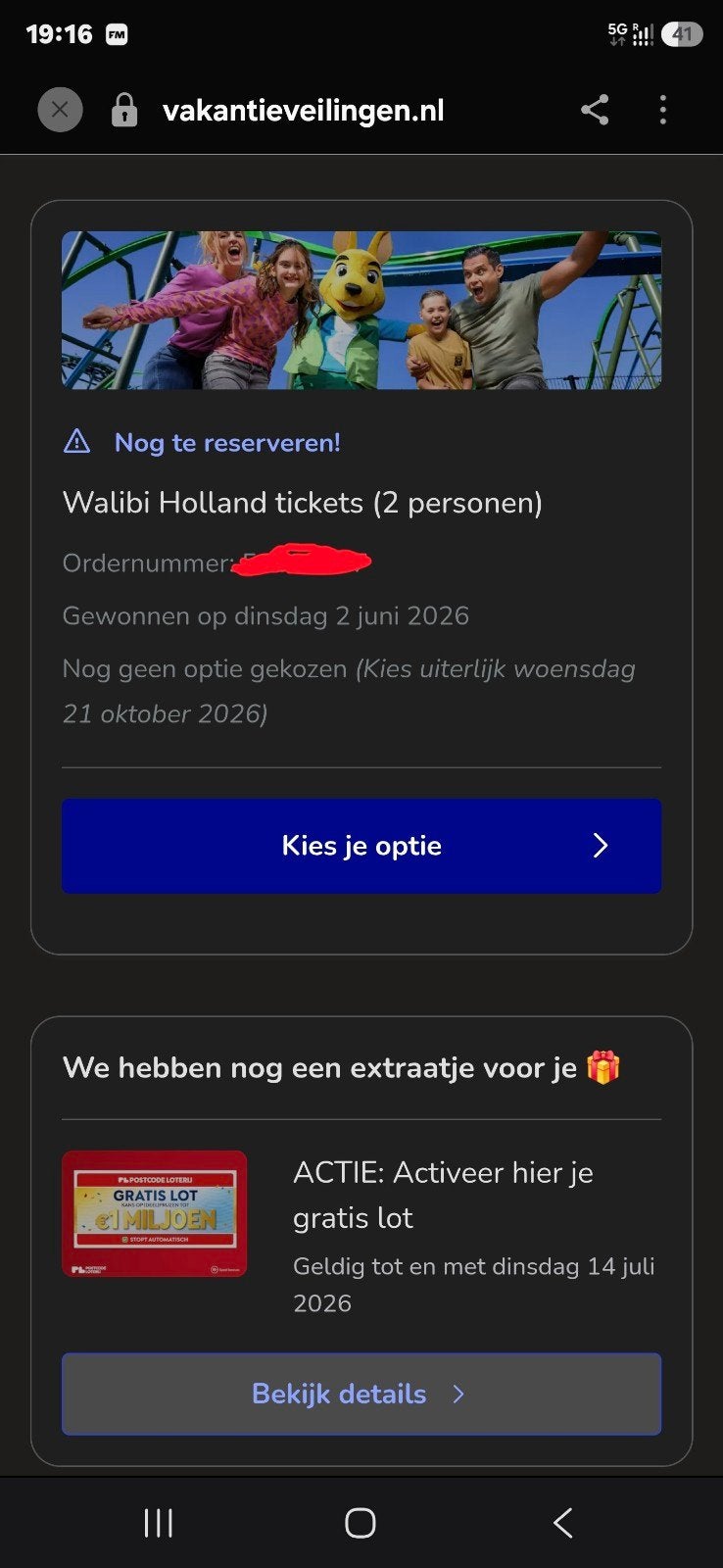 3 tickets Walibi, Twee personen, Ticket of Toegangskaart