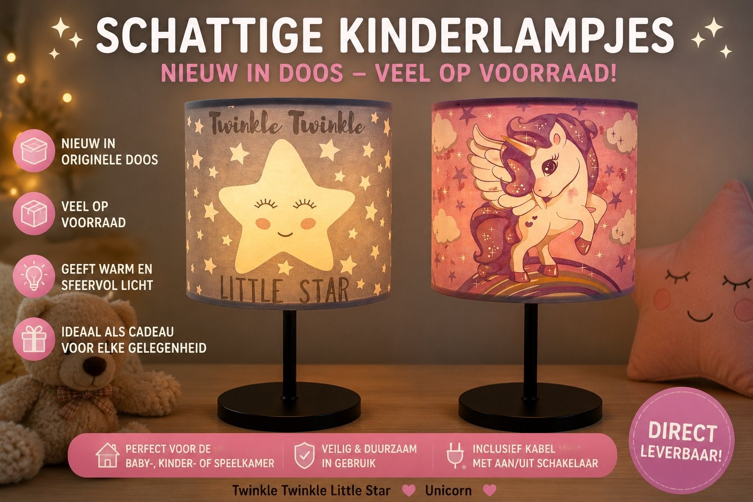 Nieuw in doos Twinkle Twinkle Little Star & Unicorn, Kinderen en Baby's, Kinderkamer | Inrichting en Decoratie, Overige merken