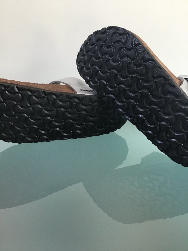 Birkenstock Gizeh 39 | zilver | slippers | Gratis verzenden, Kleding | Dames, Schoenen, Slippers, Overige kleuren, Verzenden, Zo goed als nieuw