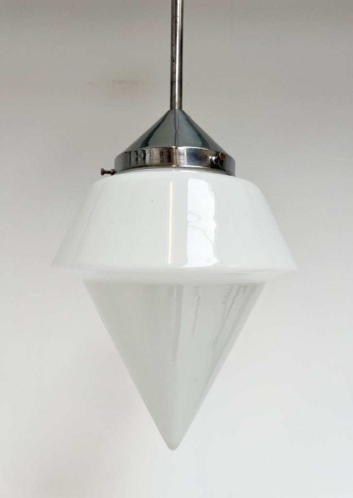 Philips plafondlamp van opaalglas, 1960's (2 stuks), Gebruikt, Vintage, Ophalen of Verzenden, Glas