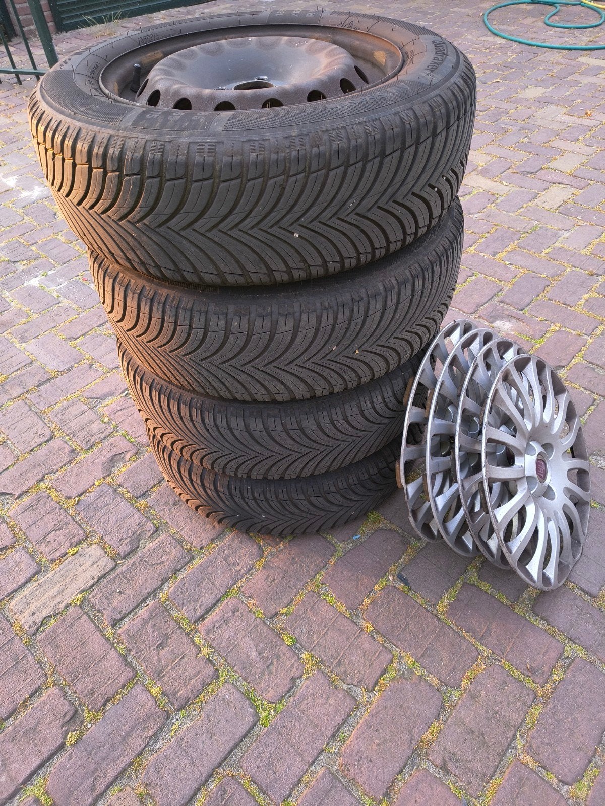 Kleber All Season banden op velg 4x100, Ophalen, Gebruikt, 15 inch, Banden en Velgen