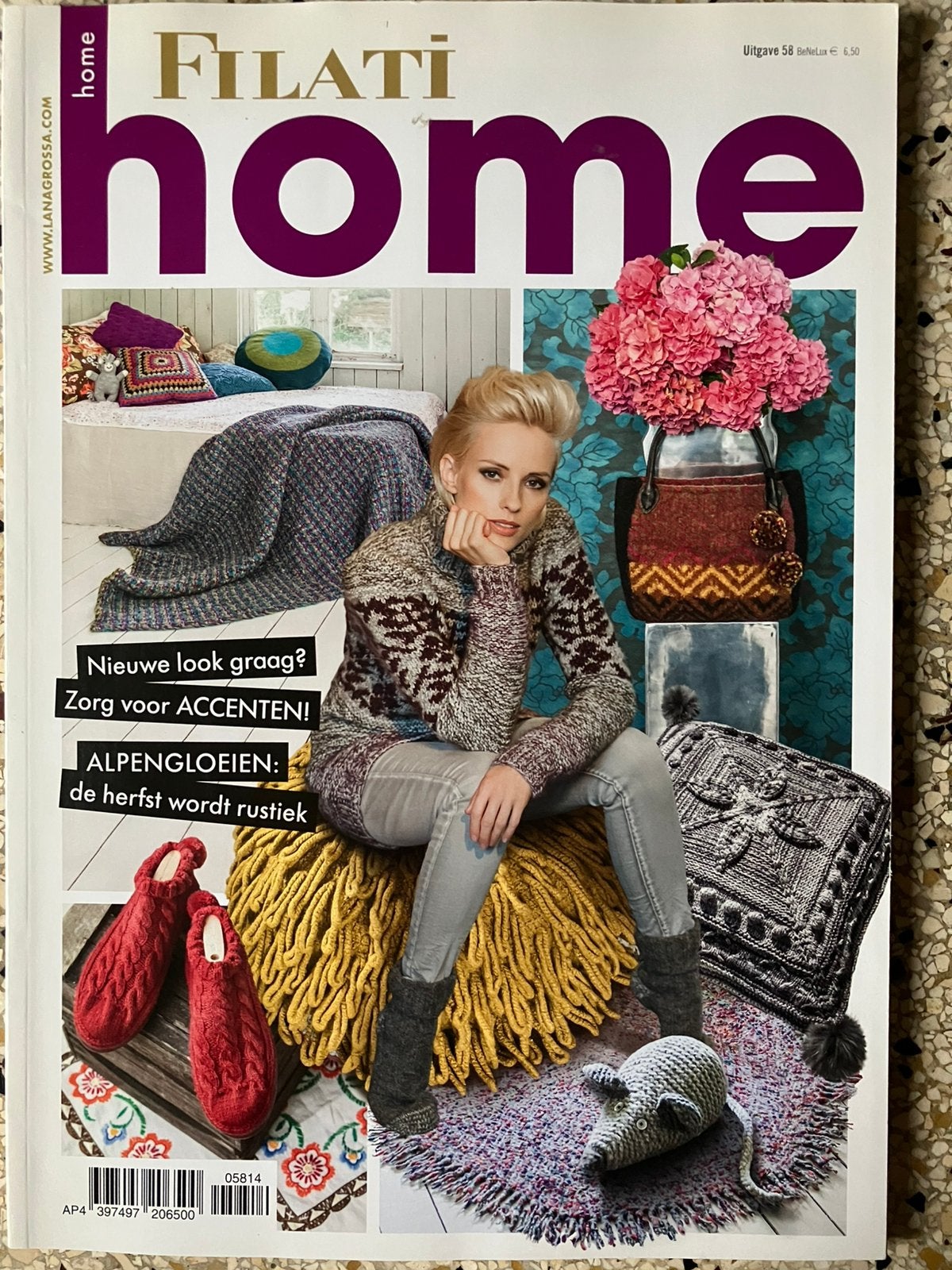 Filati Home nr.58, Hobby en Vrije tijd, Breien en Haken, Ophalen of Verzenden, Zo goed als nieuw, Breien of Haken, Patroon of Boek