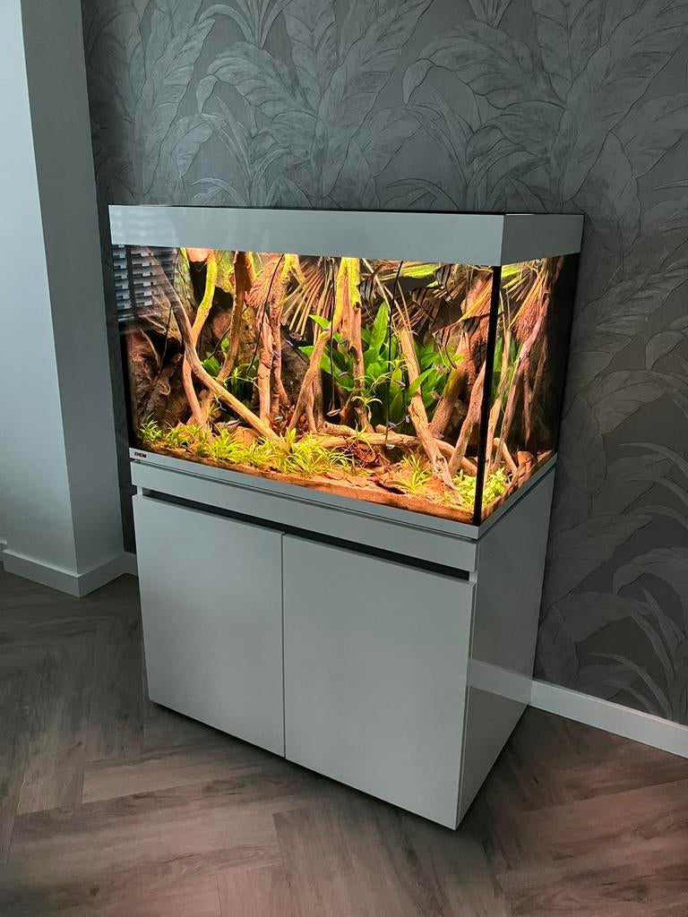 Eheim incpiria 330 Set Wit + Sump en Aquadecor Achterwand, Ophalen, Gebruikt, Leeg aquarium, Eheim