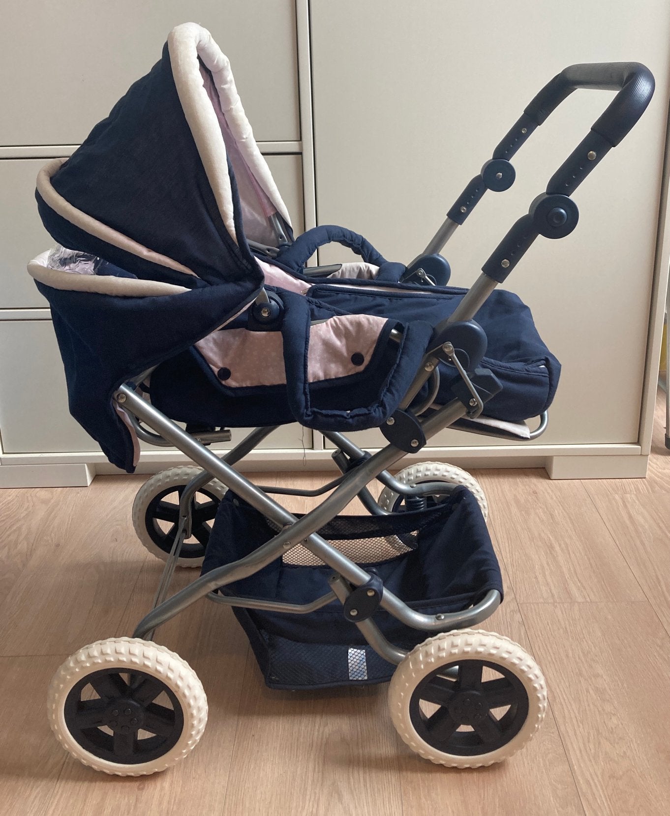 Poppenbuggy met stoffen reiswieg, Kinderen en Baby's, Ophalen, Gebruikt, Babypop