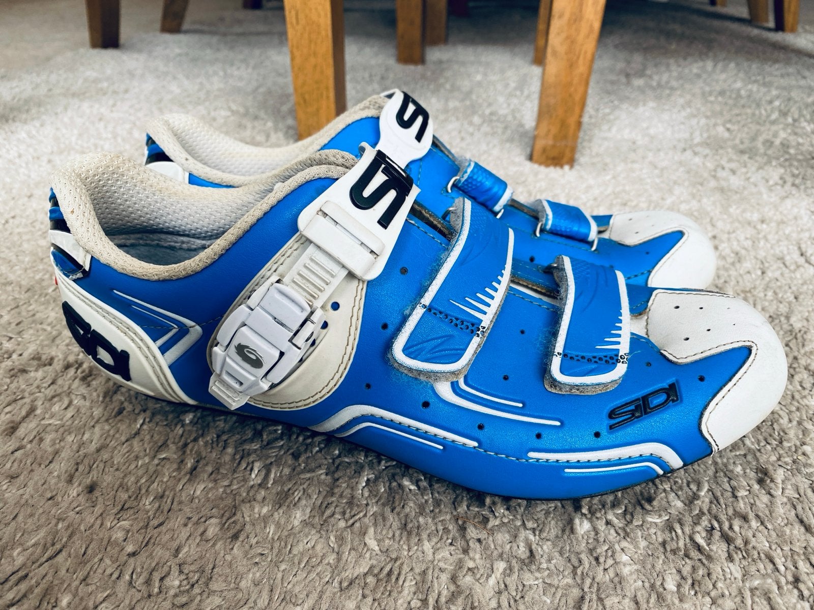 Sidi Racefiets Fietsschoenen Maat 43 Blauw-Wit, Gebruikt, Heren, Schoenen, Overige maten
