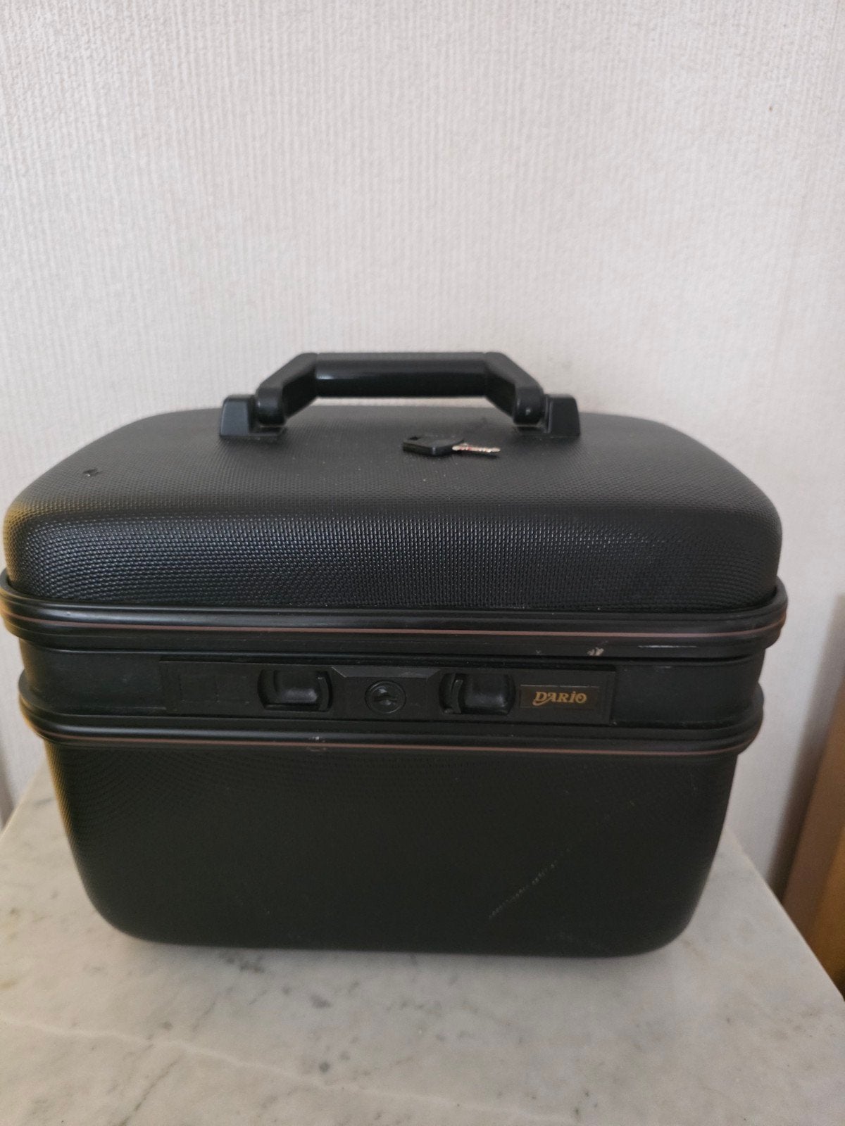 Vintage Beautycase - Zwart met spiegel en slot, Gebruikt, Zwart, Met slot, Ophalen of Verzenden