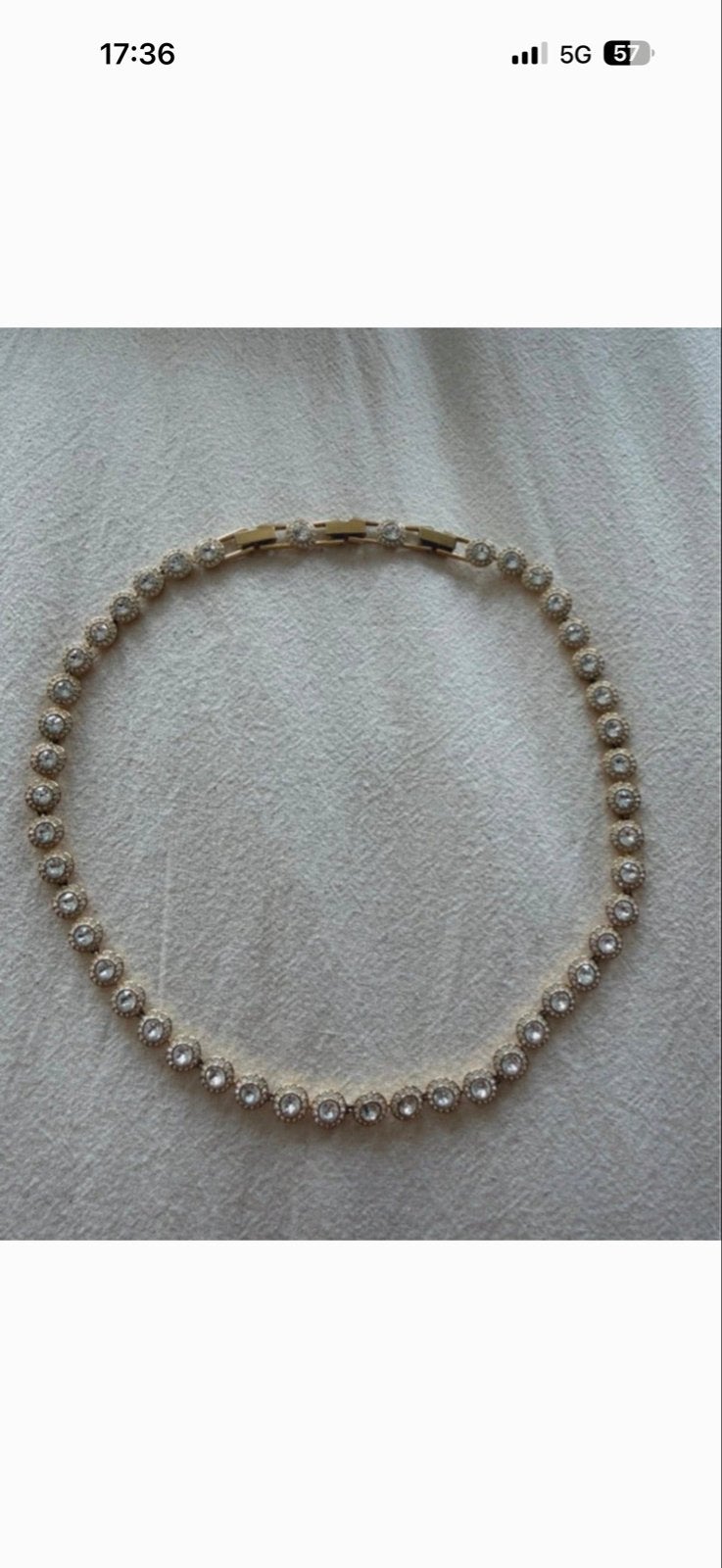 Swarovski angelic collier goud, Met kristal, Overige materialen, Ophalen of Verzenden, Zo goed als nieuw