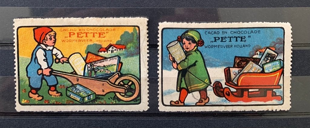 Sluitzegels cacao Pette Wormerveer, Verzenden, T/m 1940, Gestempeld