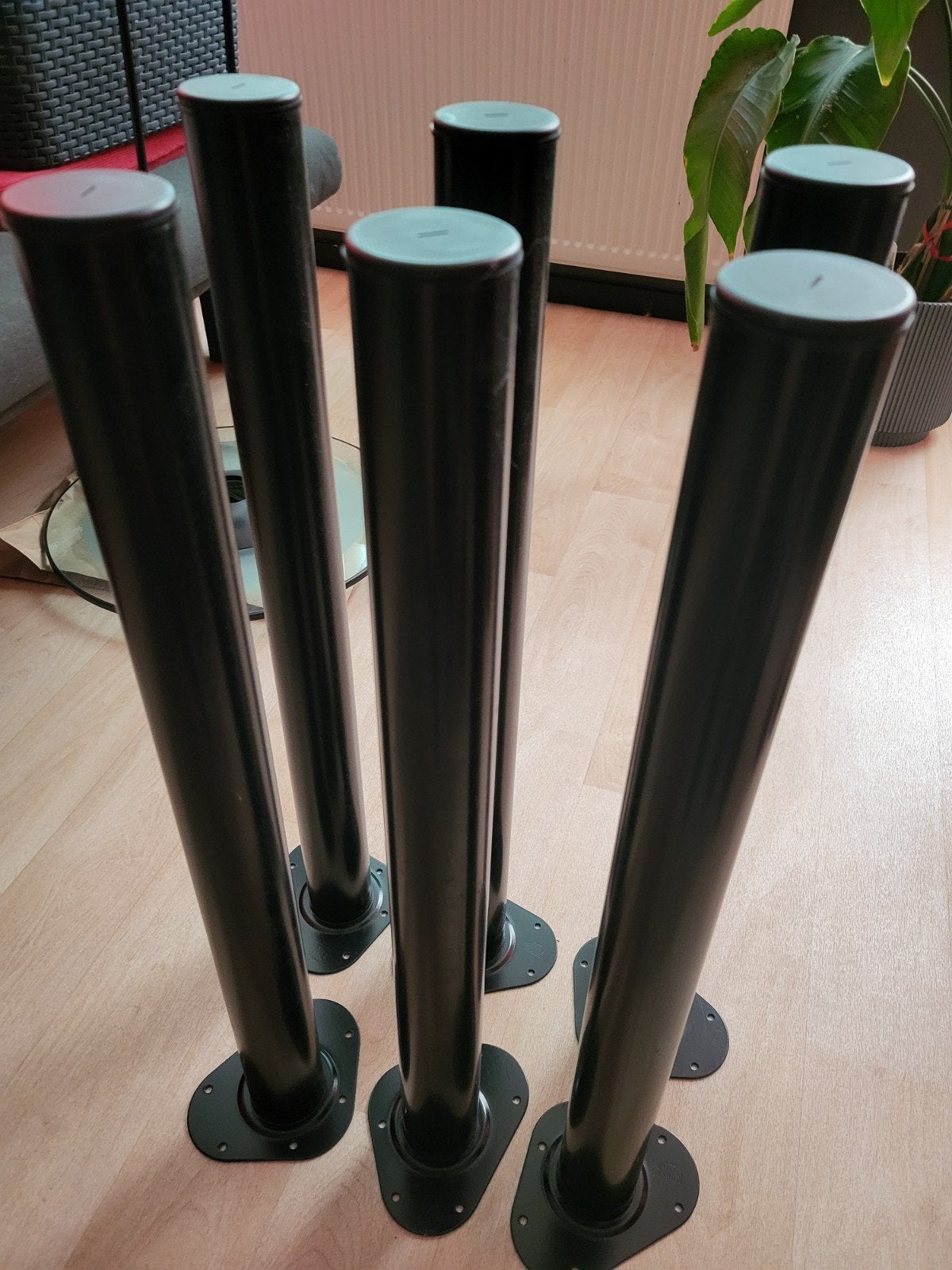 Metalen tafelpoten 6x zwart, Huis en Inrichting, Ophalen of Verzenden, Rond, 50 tot 100 cm, Minder dan 50 cm
