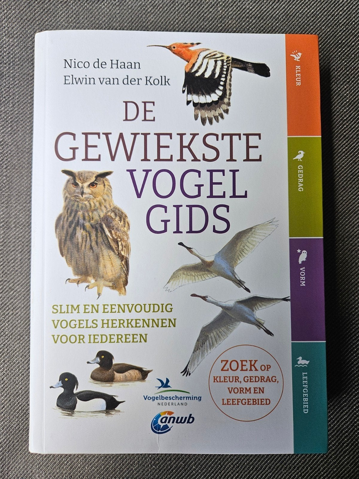 De Gewiekste Vogelgids - Slim vogels herkennen, Ophalen of Verzenden, Zo goed als nieuw, Vogels, Nico de Haan, Elwin van der Kolk