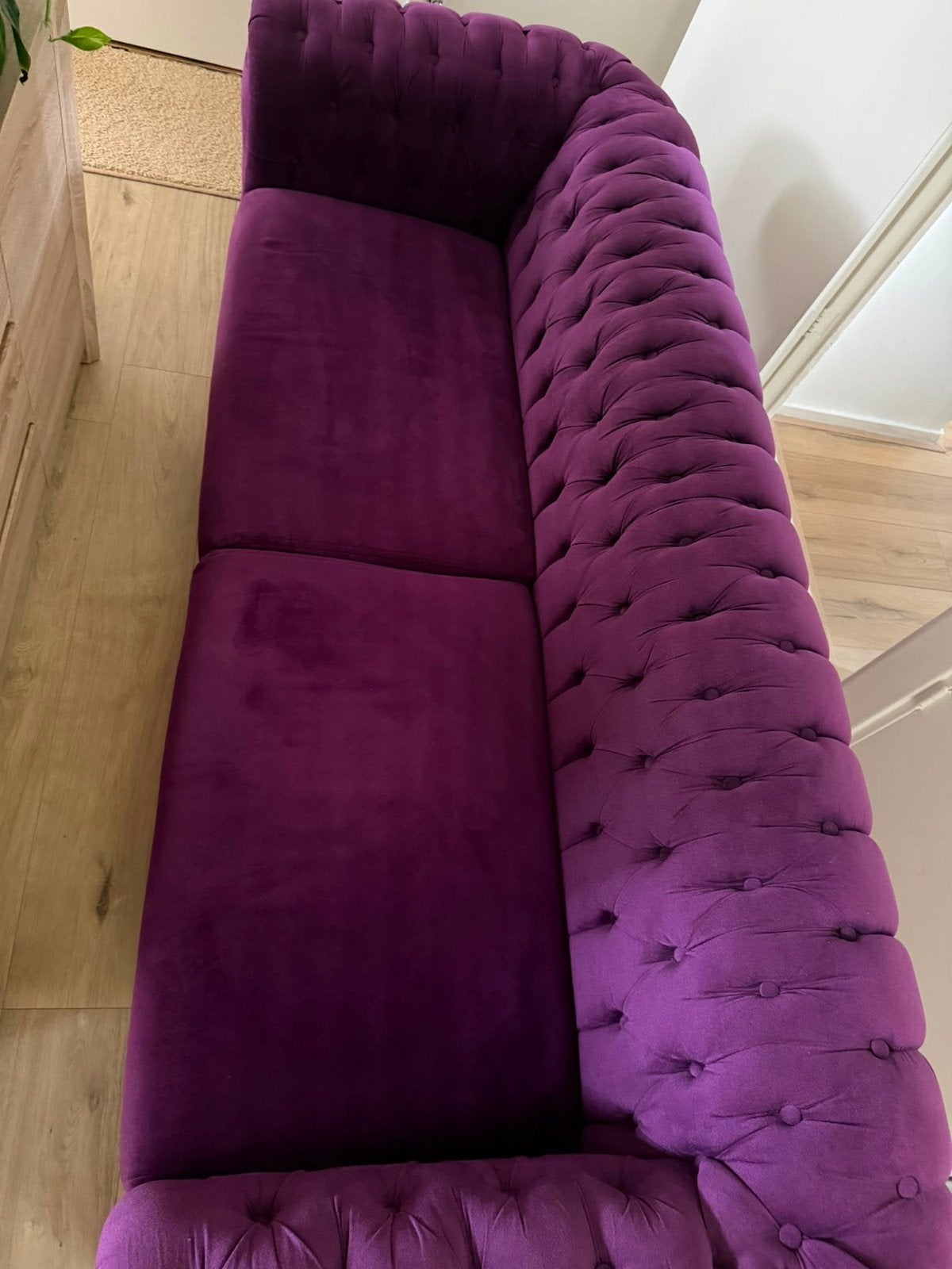 Mooie paarse bank - Chesterfield stijl, Ophalen, Gebruikt, Chesterfield, Tweepersoons