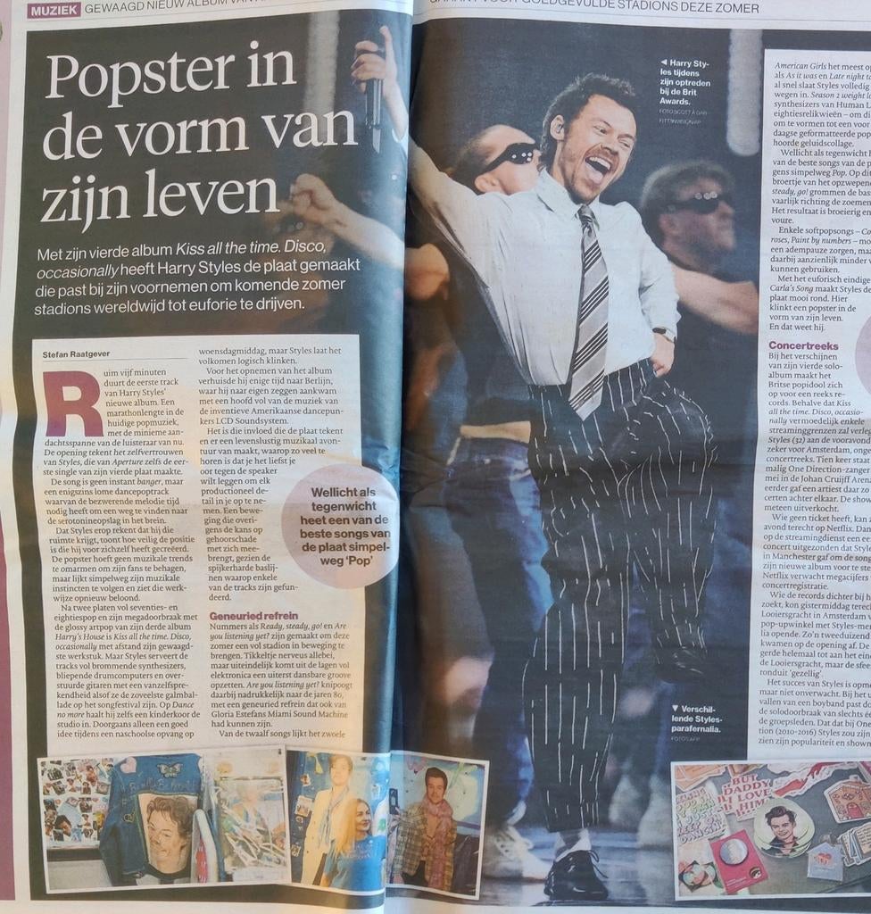 Harry Styles: Popster in de vorm van zijn leven. Krantenarti, Ophalen of Verzenden, 1980 tot heden, Nederland, Tijdschrift