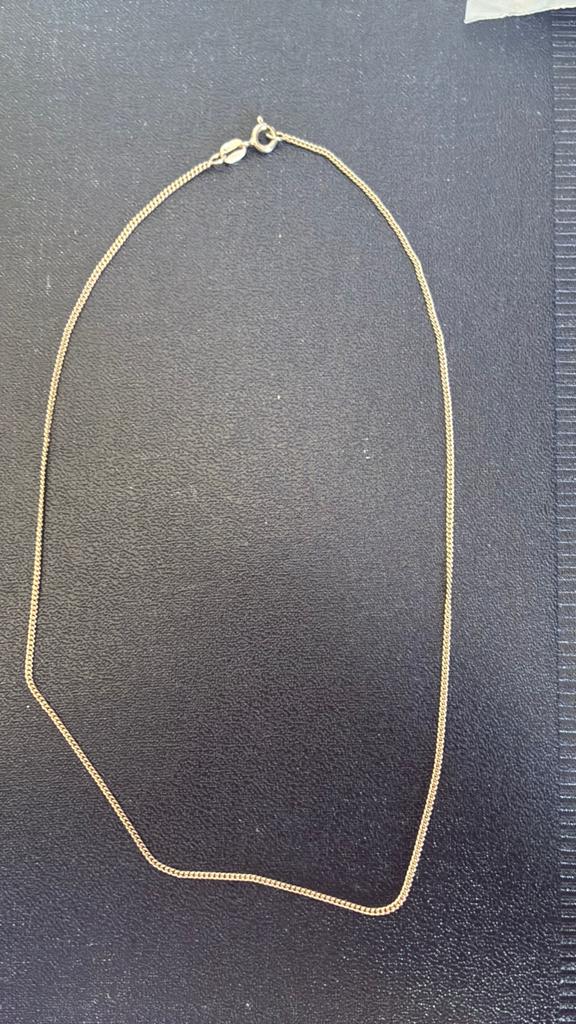 925 sterling zilver ketting 42 cm 1/2 mm breed, Ophalen of Verzenden, Gebruikt, Zilver, Zilver