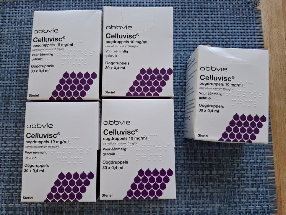 Celluvisc oogdruppels 4 ongeopende verpakkingen., Ophalen of Verzenden, Nieuw, Overige typen