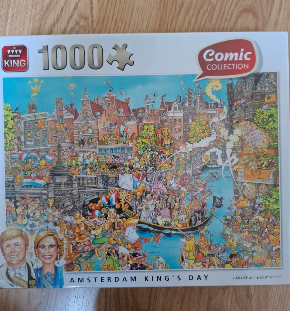 King Legpuzzel 1000 stukjes - Amsterdam King's Day, Ophalen of Verzenden, 500 t/m 1500 stukjes, Nieuw, Legpuzzel