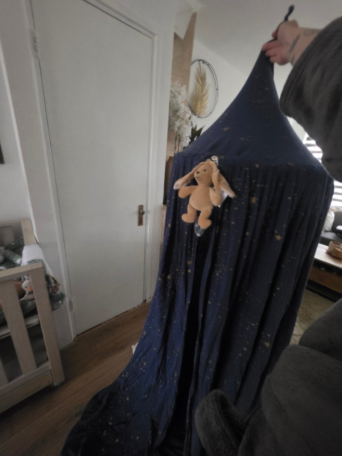 Hemel voor babybedje met knuffel en melodie, Kinderen en Baby's, Ophalen of Verzenden, Nieuw, Verwijderbaar, Klamboe