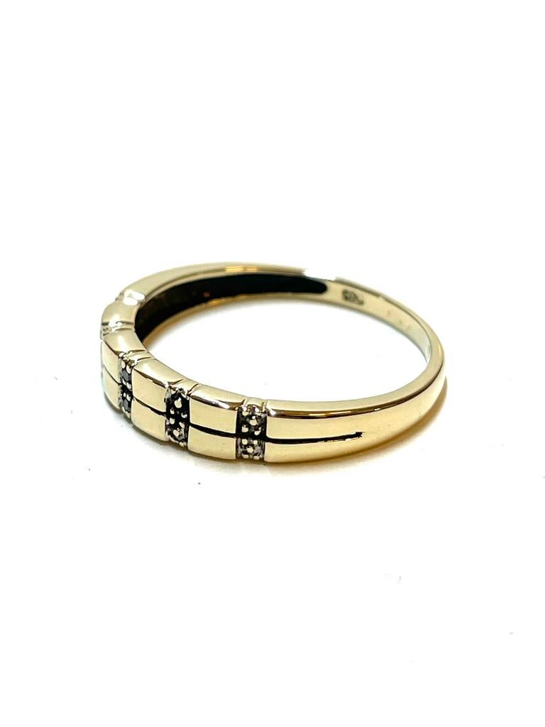 14k gouden ring met twee diamanten, 18 tot 19, -, -, Ophalen of Verzenden