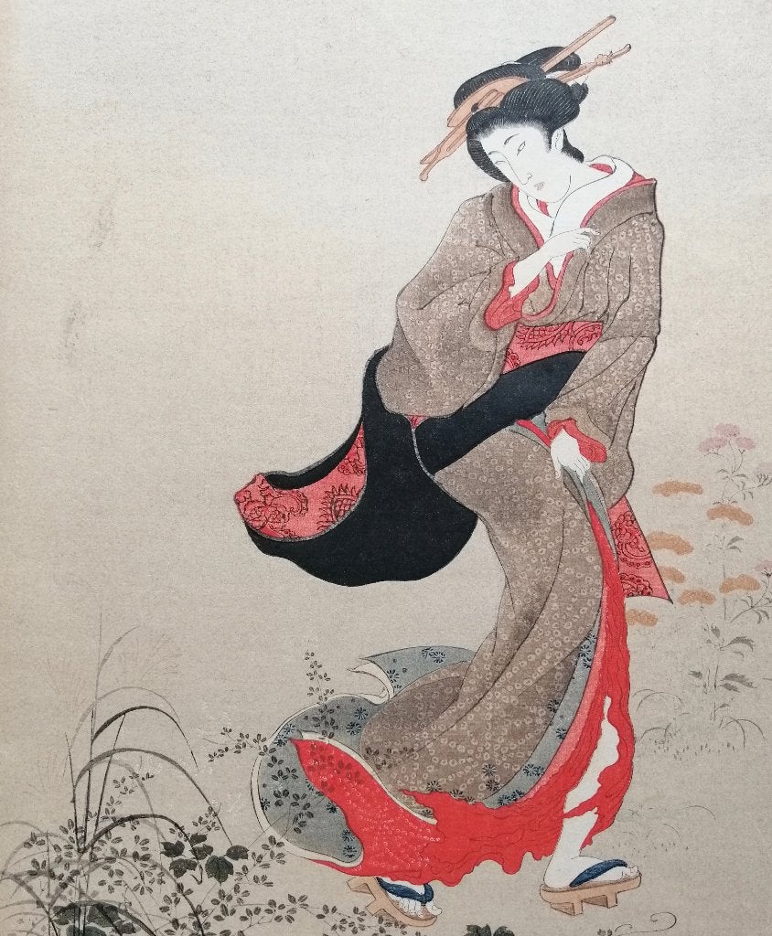 Japanse houtsnede Nihon Shosui-sha, Ophalen of Verzenden, Portret, Houtsnede, 1900 - 1949