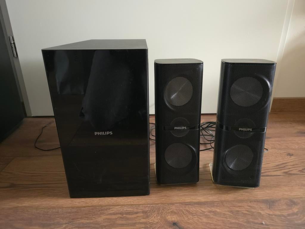 Philips 2.1 HTB6251D subwoofer + 2 speakers zwart, Audio, Tv en Foto, Luidsprekers, Philips, Subwoofer, Ophalen of Verzenden, Zo goed als nieuw