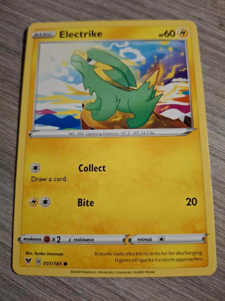 Electrike Pokémon Kaart - 051/185, Ophalen of Verzenden, Zo goed als nieuw, Losse kaart