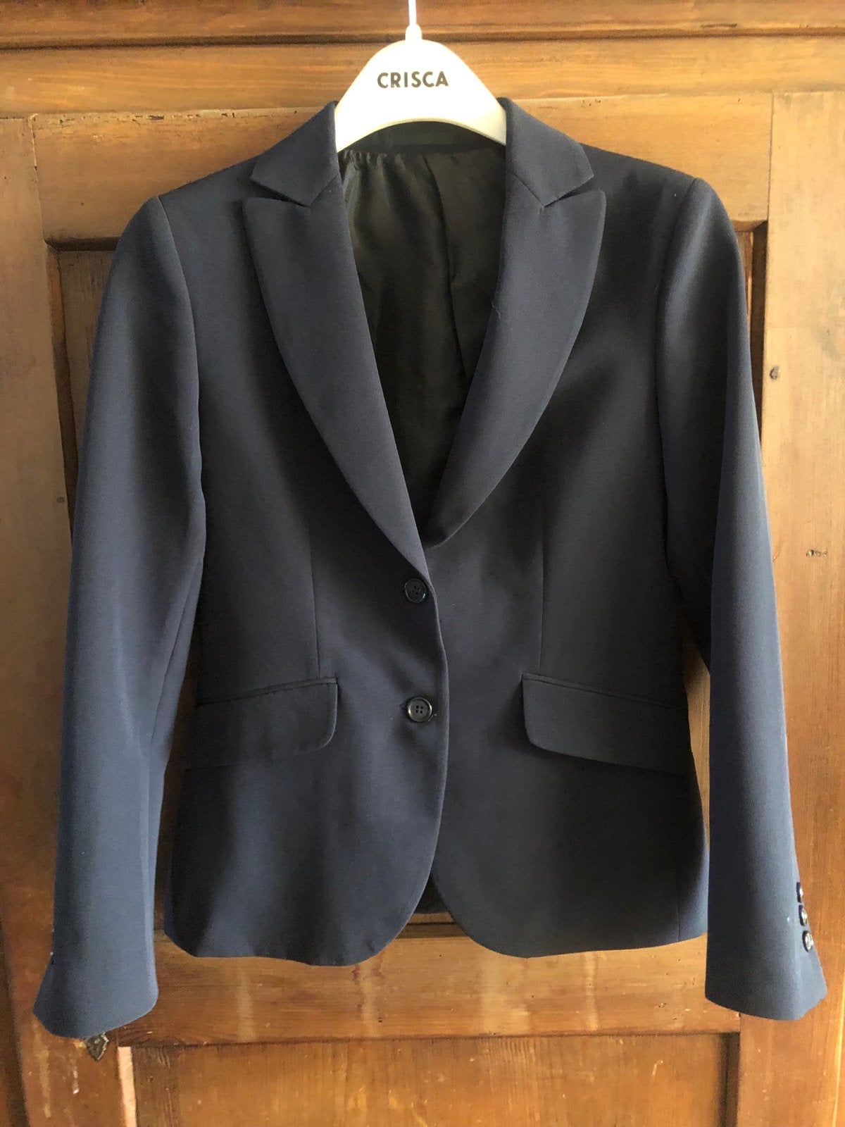 De Rooipannen outfit Donkerblauw damespak met blouse, Maat 38/40 (M), Kostuum of Pak, Blauw, Ophalen of Verzenden