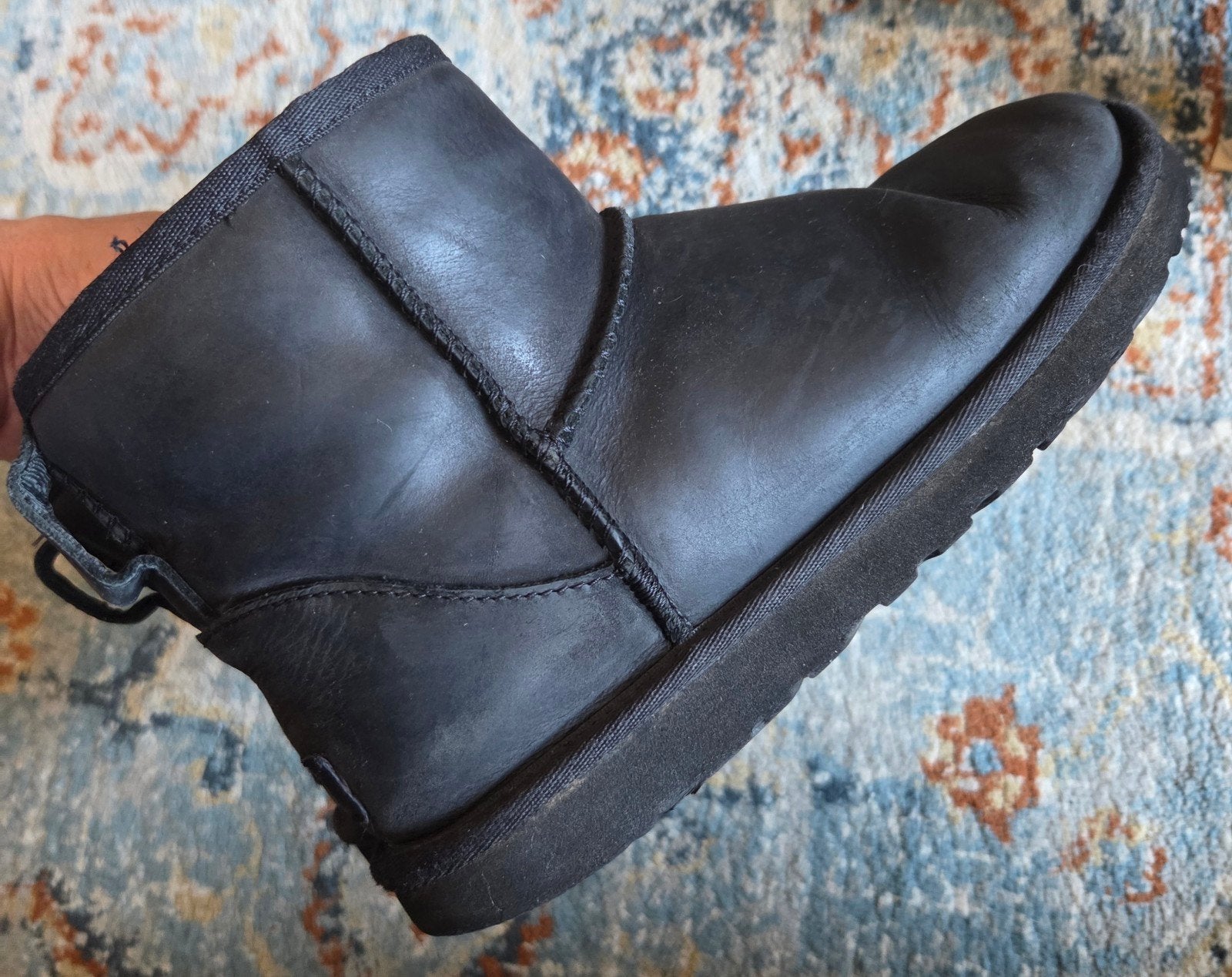 Gebruikte UGG laarzen van zwart leer, maat 38, Kleding | Dames, UGG, Zwart, Lage of Enkellaarzen, Ophalen of Verzenden