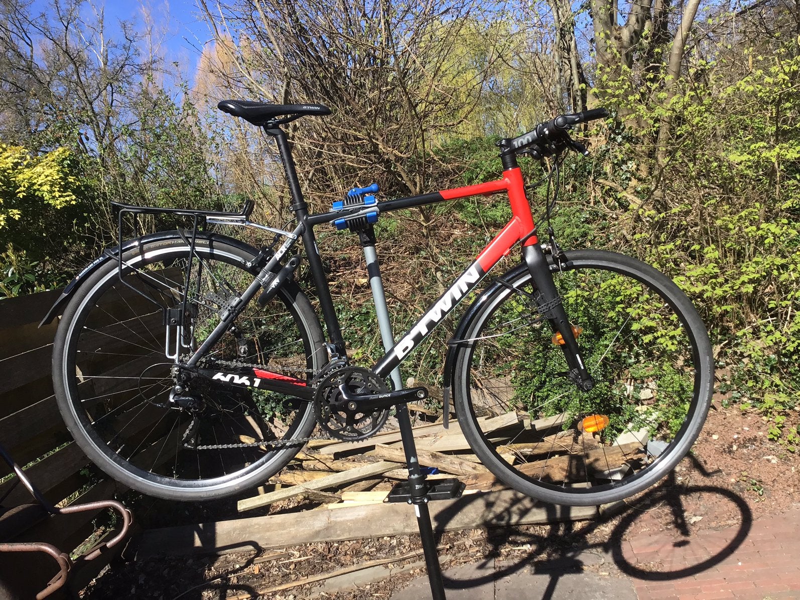 btwin triban 520 (racefiets/hybridefiets/toerfiets), Gebruikt, Velgrem, Meer dan 20 versnellingen, Ophalen