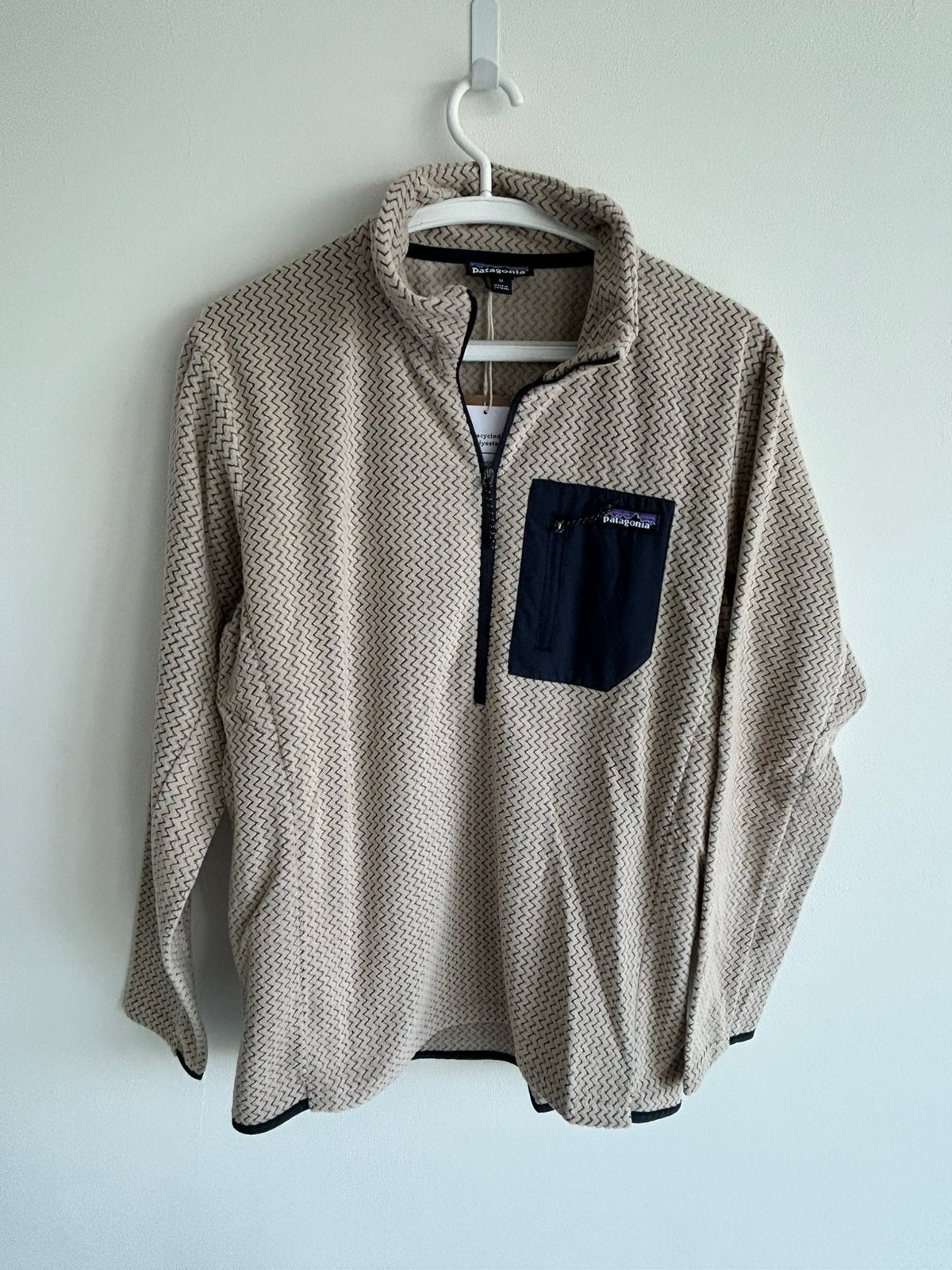 Patagonia R1 Air Zip-Neck Fleece Pullover – Size M – Beige, Ophalen of Verzenden, Zo goed als nieuw, Beige