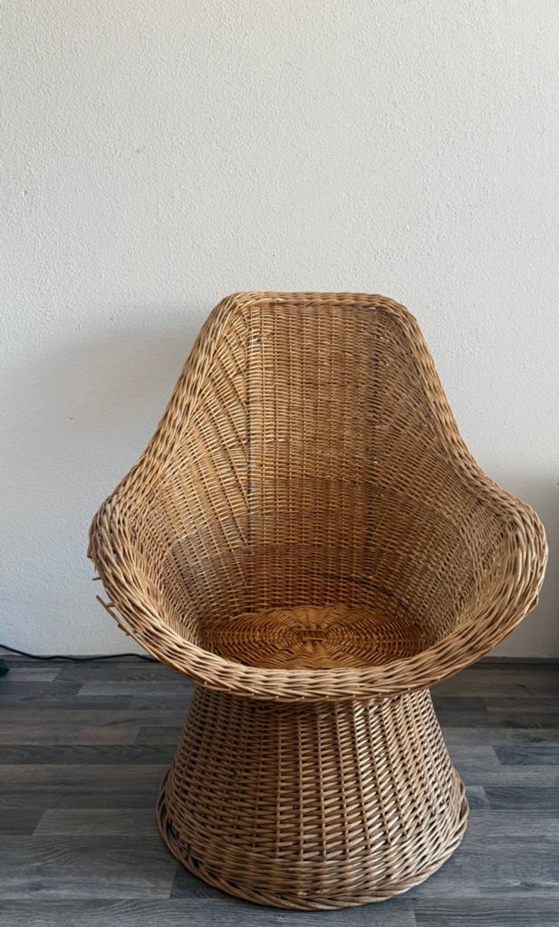 Rieten stoel, Huis en Inrichting, Stoelen, Ophalen, Gebruikt, Bruin, Riet of Rotan