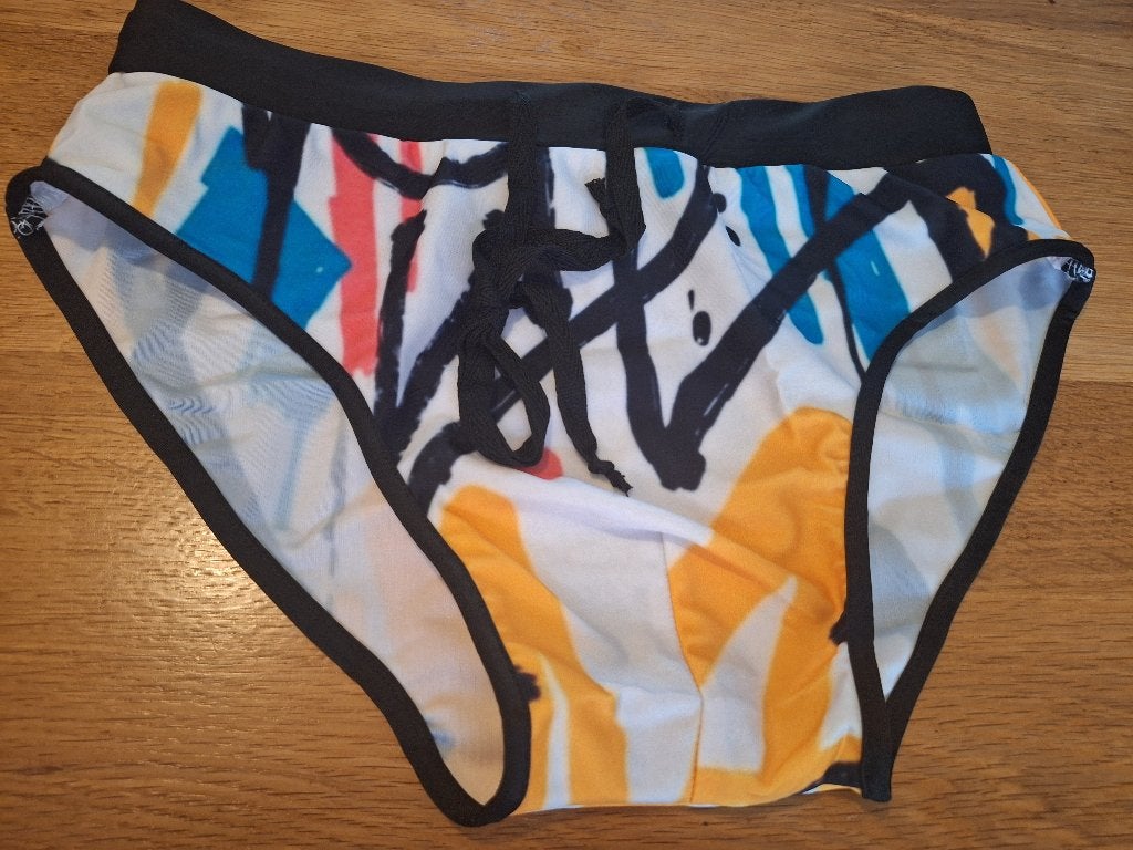 Kleurrijke Zwemslip met Grafische Print maat S, Kleding | Heren, Onbekend, Verzenden, Wit, Overige maten