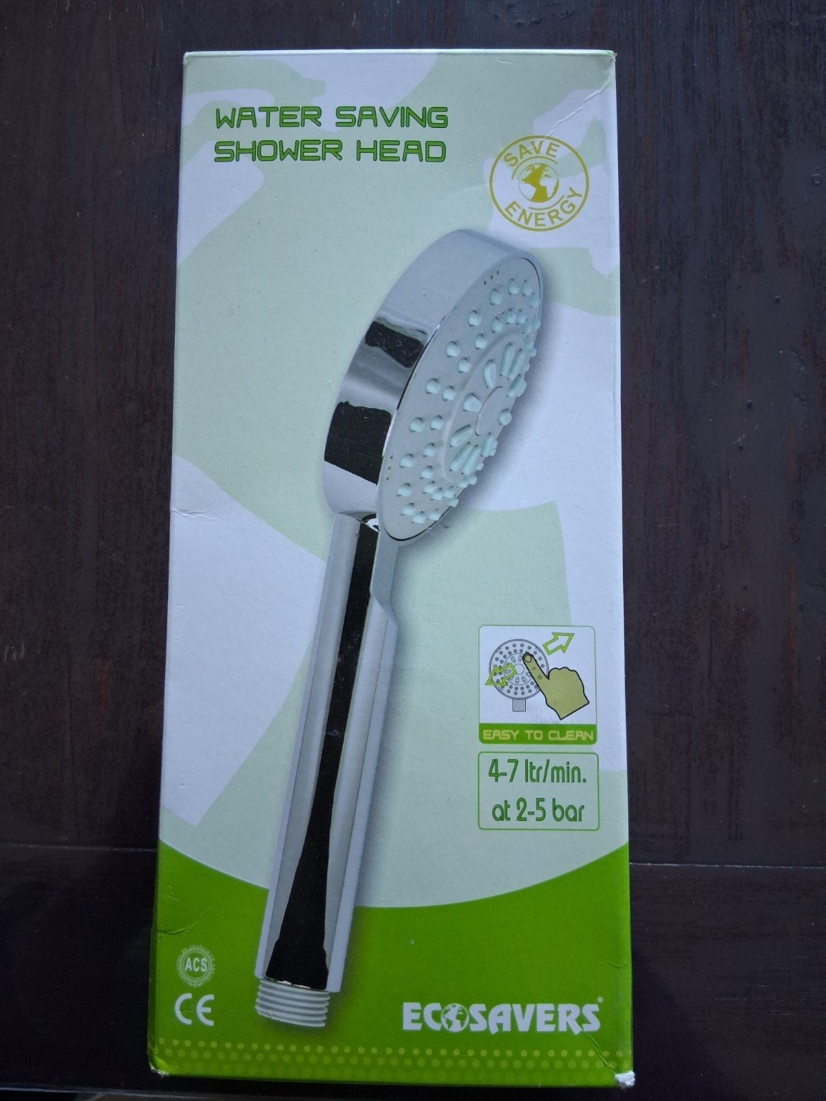 Ecosavers Waterbesparende douchekop, Ophalen, Nieuw, Wit