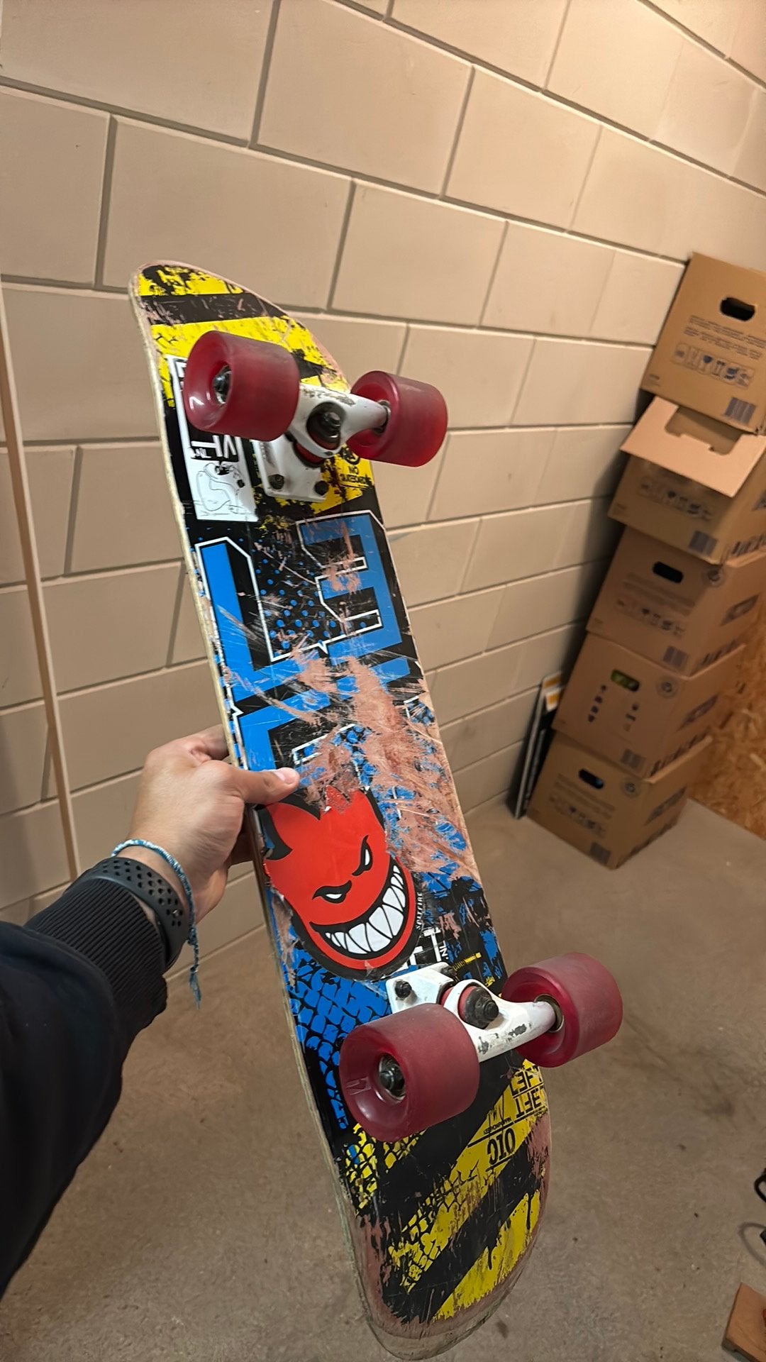 Skateboard met cruiser wielen, Sport en Fitness, Skateboarden, Ophalen, Zo goed als nieuw, Longboard