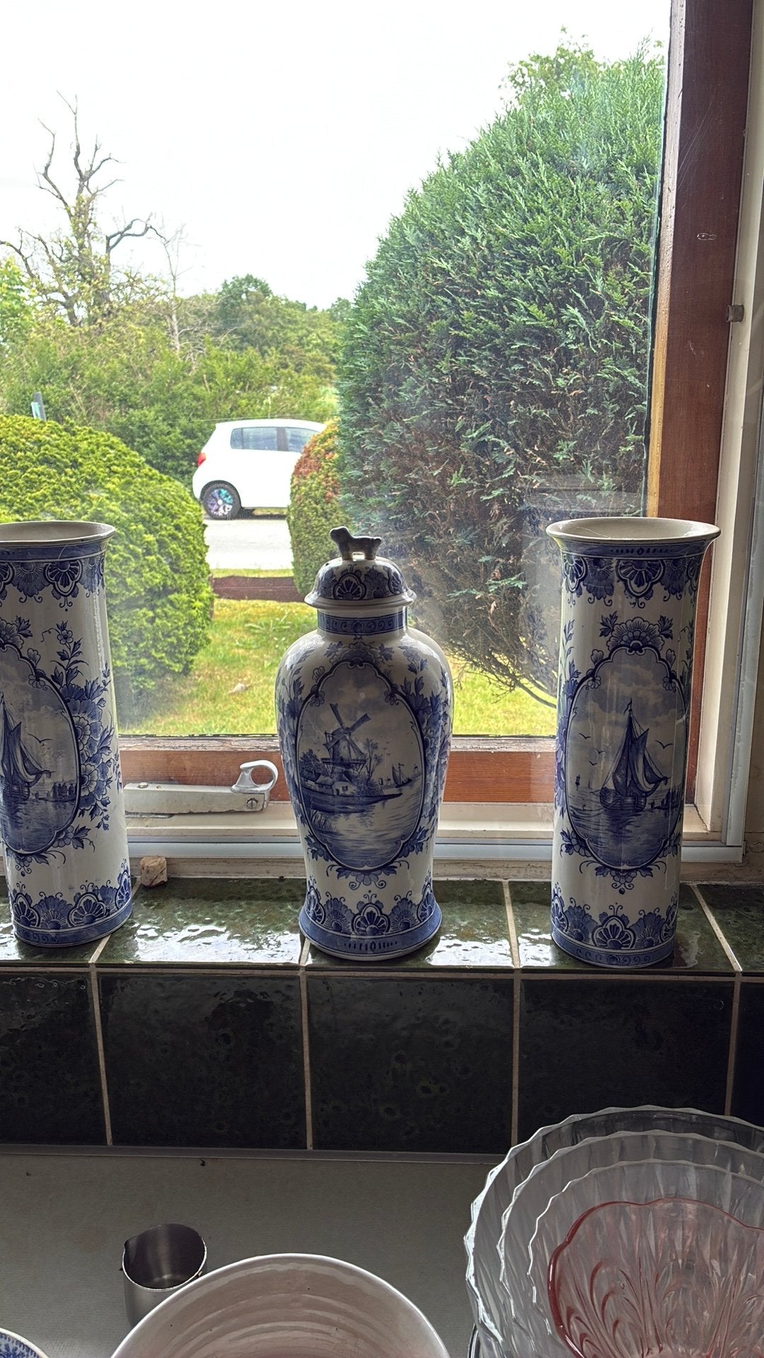 Delfts Blauwe sierset, Antiek en Kunst, Antiek | Vazen, Ophalen